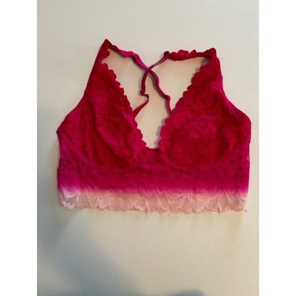 No Boundaries pink lacey bralette size large